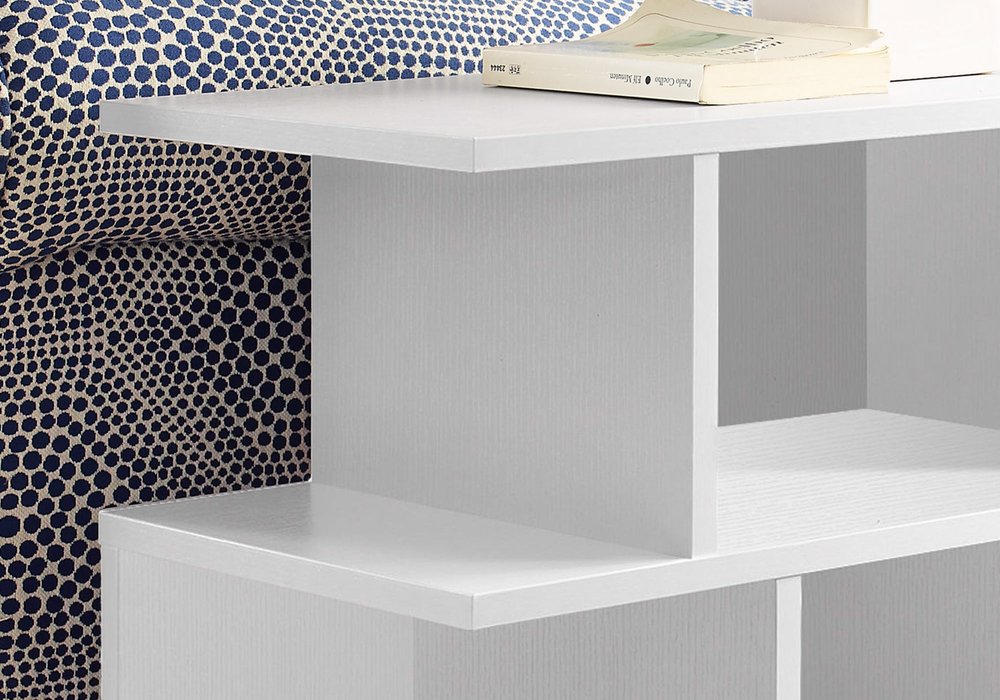 24" White Wood End Table With Six Open Shelves