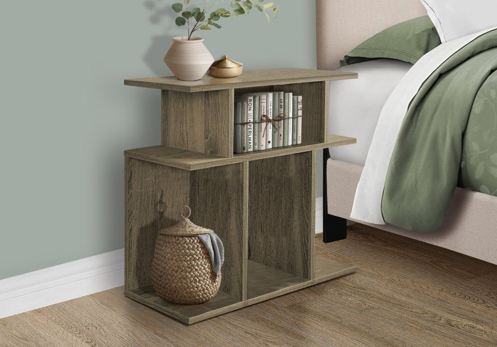 24" Deep Taupe End Table With 6
