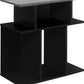 24" Gray and Black Wood Floor Shelf End Table With 6