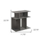 24" Dark Gray Wood End Table With Six Open Shelves