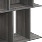 24" Dark Gray Wood End Table With Six Open Shelves