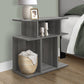 24" Dark Gray Wood End Table With Six Open Shelves