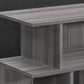 24" Dark Gray Wood End Table With Six Open Shelves