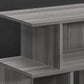 24" Dark Gray Wood End Table With Six Open Shelves