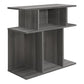 24" Dark Gray Wood End Table With Six Open Shelves