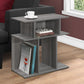 24" Dark Gray Wood End Table With Six Open Shelves