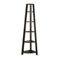 71" Gray Wood Five Tier Corner Bookcase