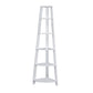 71" Gray Wood Five Tier Corner Bookcase