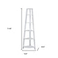 71" Gray Wood Five Tier Corner Bookcase