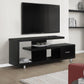 16" Black and Gray Open Shelving TV Stand