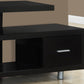 16" Black and Gray Open Shelving TV Stand
