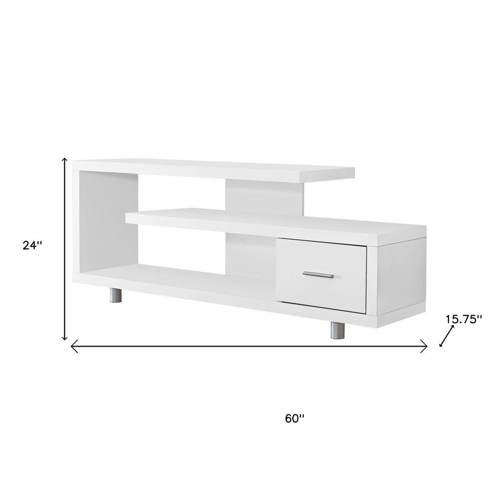 60" Dark Brown Cabinet Enclosed Storage TV Stand