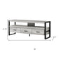 59" Brown and Black Cabinet Enclosed Storage TV Stand