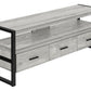 59" Black Cabinet Enclosed Storage TV Stand