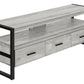 59" Black Cabinet Enclosed Storage TV Stand