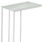 18.25" X 10.25" X 24" White Metal Tempered Glass Accent Table