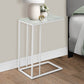18.25" X 10.25" X 24" White Metal Tempered Glass Accent Table