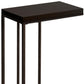 18.25" X 10.25" X 25.25" Cappuccino Particle Board Metal  Accent Table