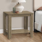 22" Gray Wood End Table With Shelf
