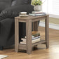 22" Deep Taupe End Table With Shelf