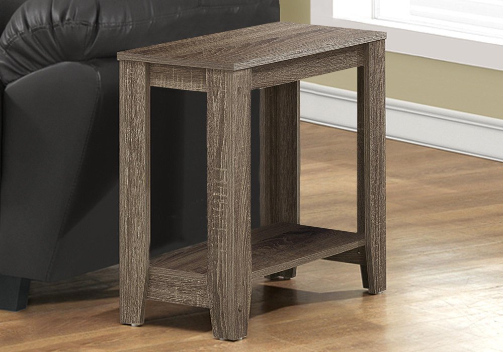 22" Gray Wood End Table With Shelf