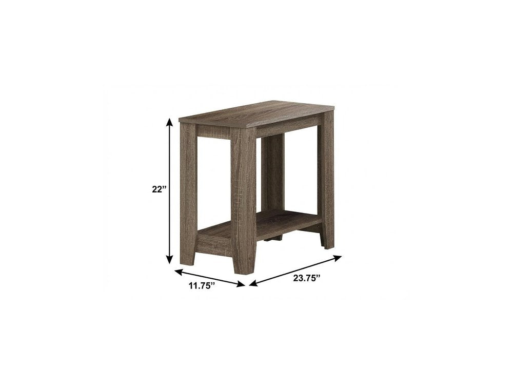 22" Gray Wood End Table With Shelf