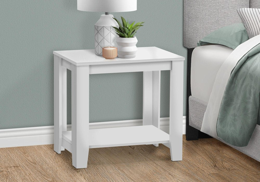 22" Gray Wood End Table With Shelf
