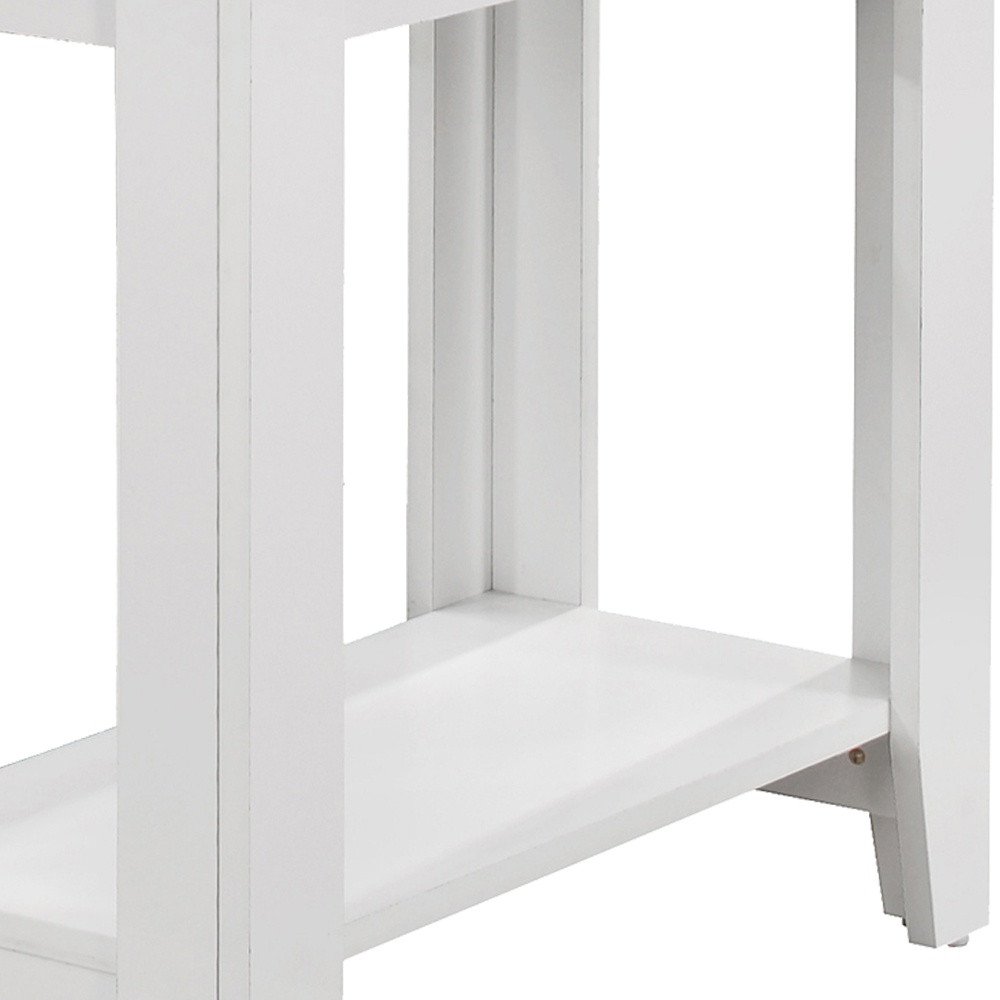 22" Gray Wood End Table With Shelf