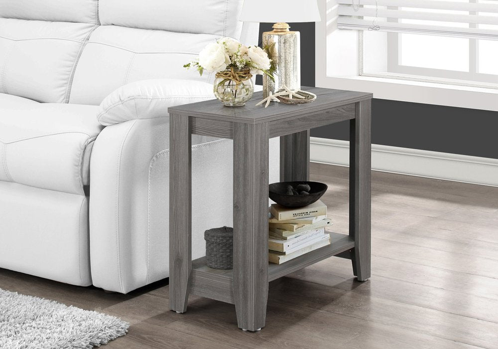 22" Deep Taupe End Table With Shelf