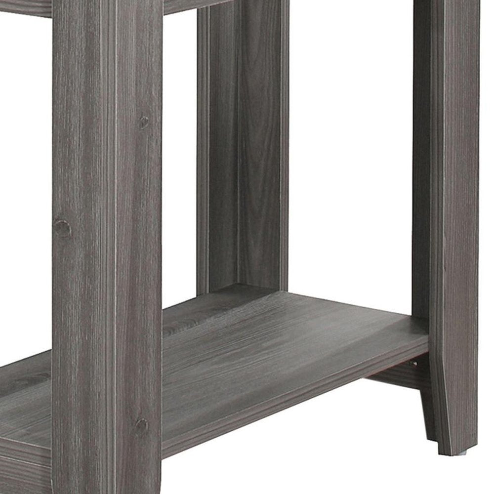 22" Deep Taupe End Table With Shelf