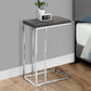 18.25" X 10.25" X 25.25" Cappuccino Particle Board Metal  Accent Table