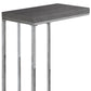 18.25" X 10.25" X 25.25" Cappuccino Particle Board Metal  Accent Table