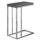 18.25" X 10.25" X 25.25" Cappuccino Particle Board Metal  Accent Table