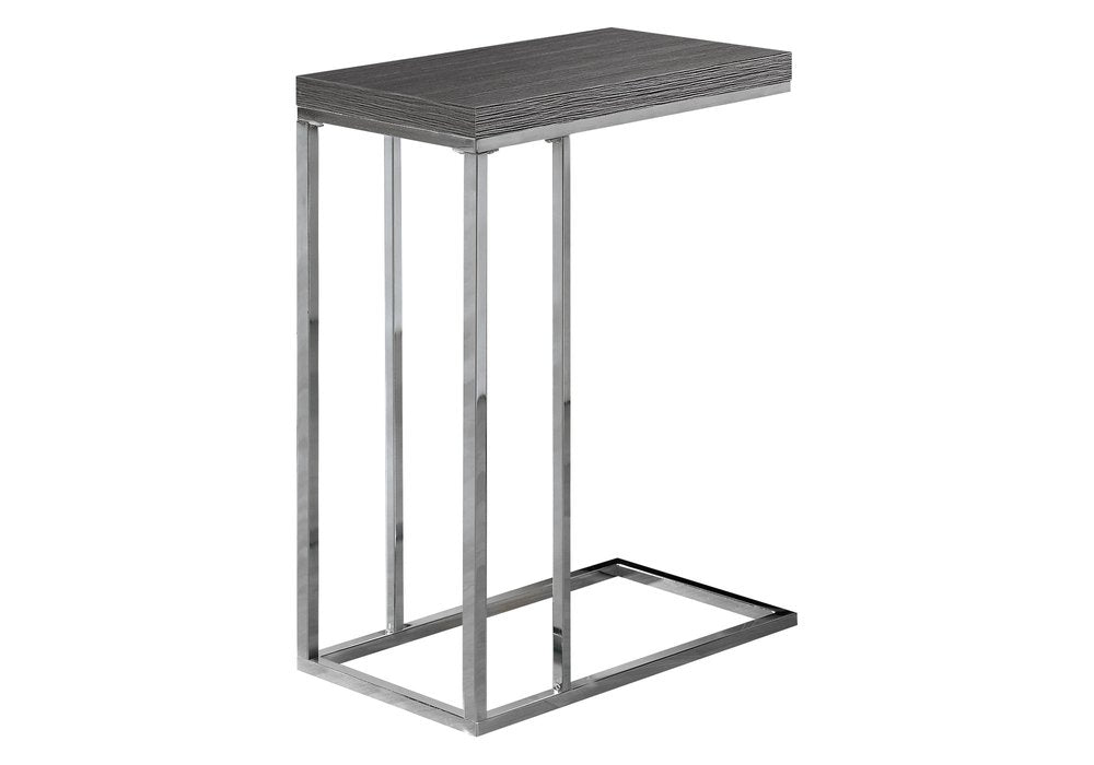 18.25" X 10.25" X 25.25" Cappuccino Particle Board Metal  Accent Table