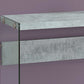 44" Gray And Clear Solid Console Table