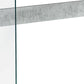 44" Gray And Clear Solid Console Table