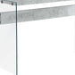 44" White and Clear Solid Console Table