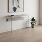 44" White and Clear Solid Console Table