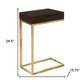 10.25" X 15.75" X 24.5" Grey Finish And Laminated Metal Accent Table
