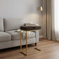10.25" X 15.75" X 24.5" Grey Finish And Laminated Metal Accent Table
