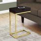 10.25" X 15.75" X 24.5" Grey Finish And Laminated Metal Accent Table