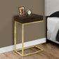 10.25" X 15.75" X 24.5" Grey Finish And Laminated Metal Accent Table