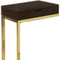 10.25" X 15.75" X 24.5" Grey Finish And Laminated Metal Accent Table