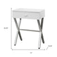 22" Silver And White Wood And Metal End Table With Drawer