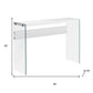 44" Gray And Clear Solid Console Table