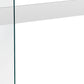 44" White and Clear Solid Console Table