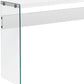 44" White and Clear Solid Console Table