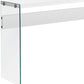 44" Gray And Clear Solid Console Table