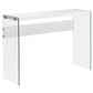 44" White and Clear Solid Console Table