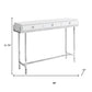 48" White and Silver Console Table And Drawers
